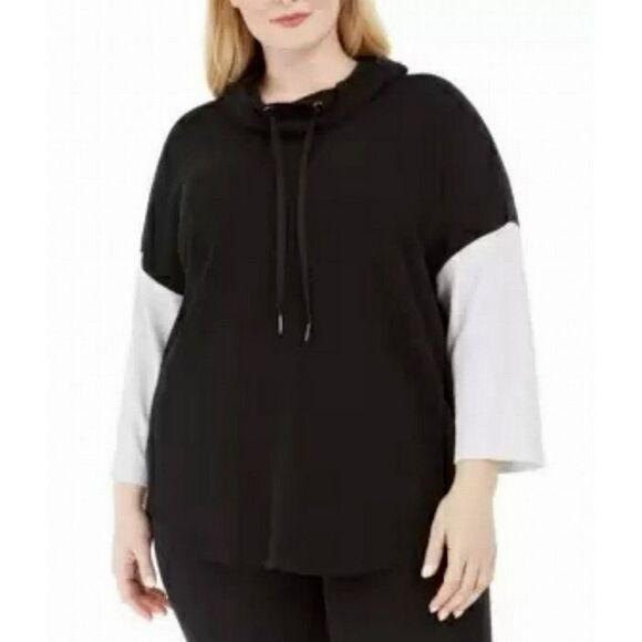 Calvin Klein Performance Plus Size Cowlneck Colorblocked - Picture 2 of 8